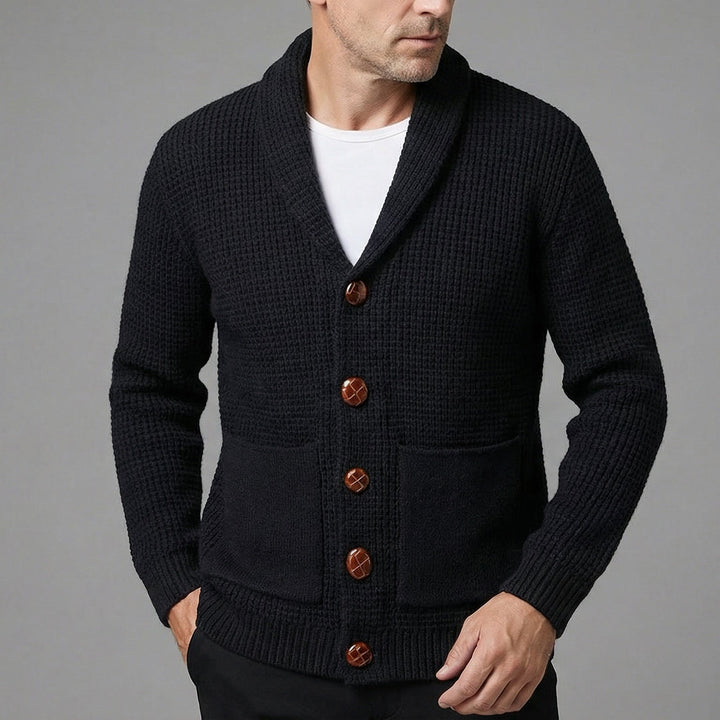 Patrick | Herren Strickcardigan mit Schalkragen und Knöpfen