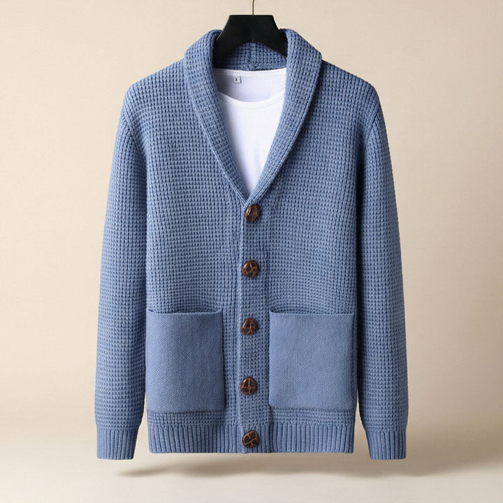 Patrick | Herren Strickcardigan mit Schalkragen und Knöpfen