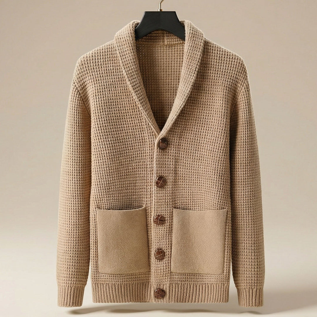 Patrick | Herren Strickcardigan mit Schalkragen und Knöpfen