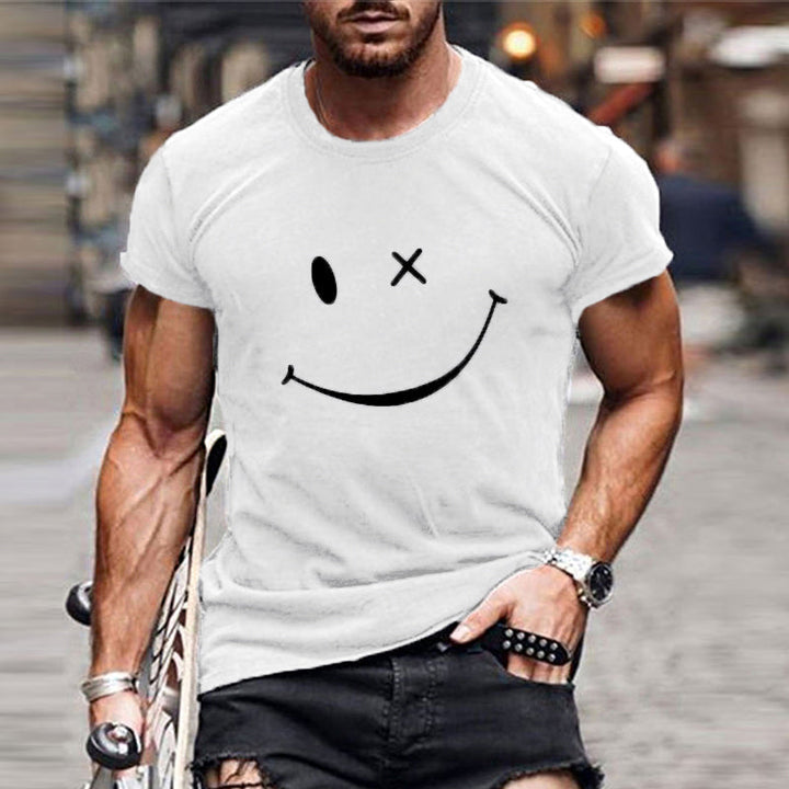 Adrian | Herren Grafik Smile Freizeit Kurzarm T-Shirt