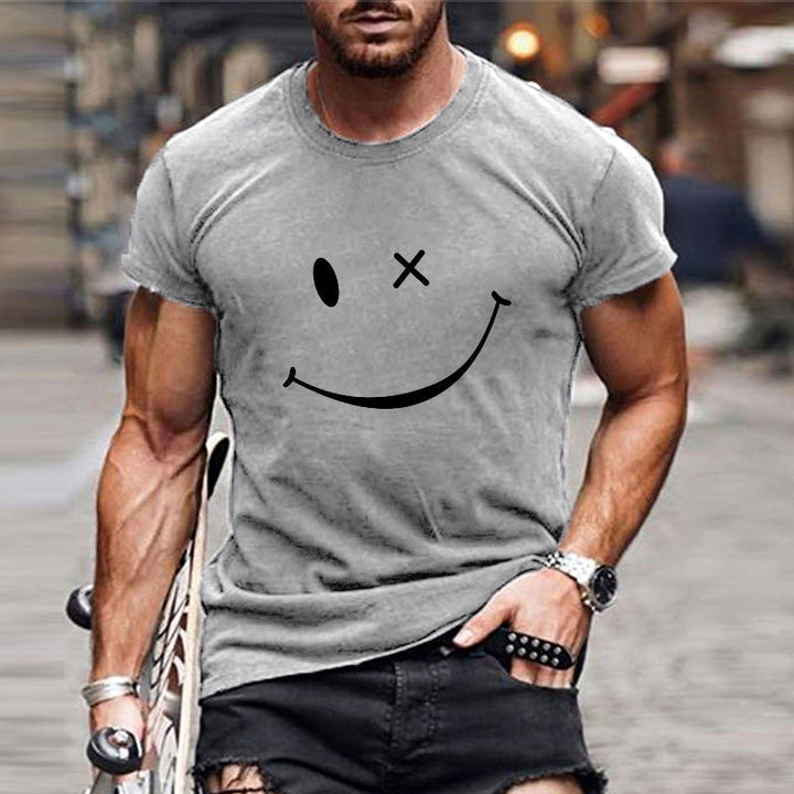 Adrian | Herren Grafik Smile Freizeit Kurzarm T-Shirt