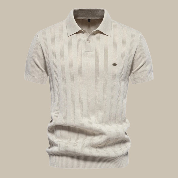 Stefan | Herren Struktur Knopf Polo Strickshirt