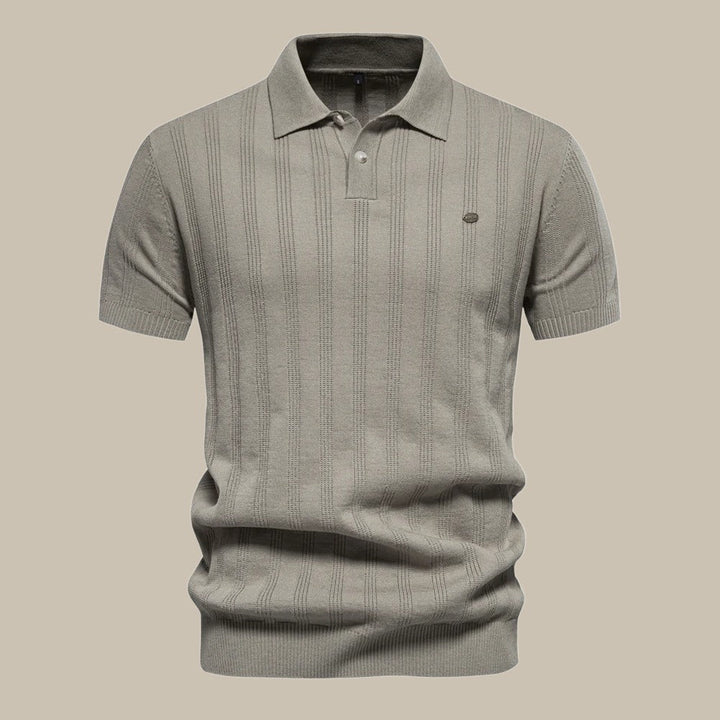 Stefan | Herren Struktur Knopf Polo Strickshirt