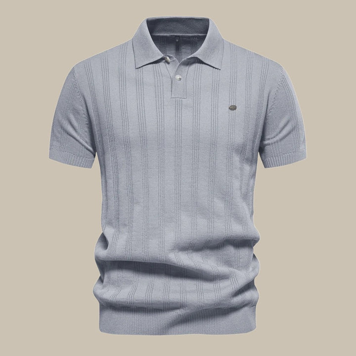 Stefan | Herren Struktur Knopf Polo Strickshirt
