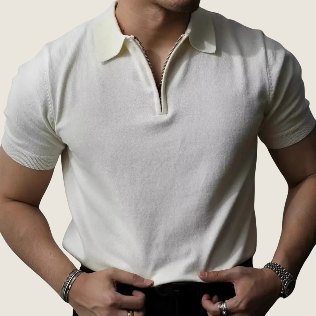 Vincent | Herren Minimal Reißverschlusskragen Polohemd