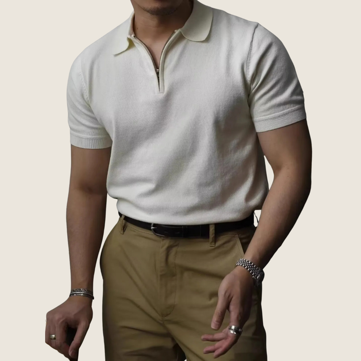 Vincent | Herren Minimal Reißverschlusskragen Polohemd