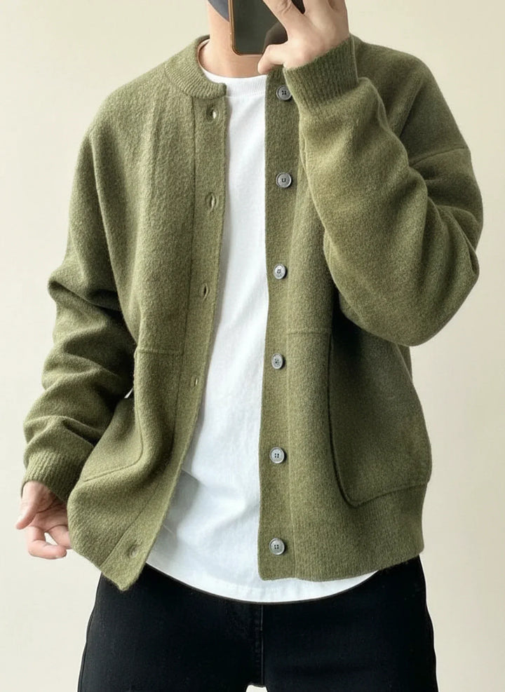 Martin | Herren Lässige Strickjacke mit Knopfleiste