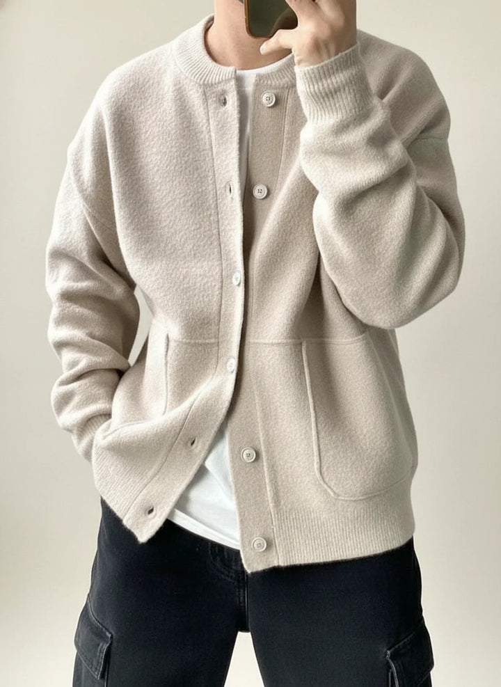 Martin | Herren Lässige Strickjacke mit Knopfleiste
