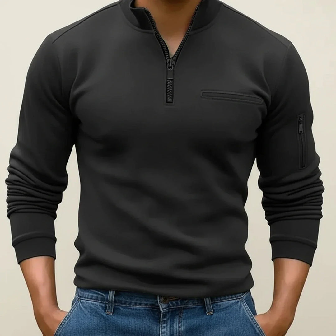 Dominic | Herren Langarmpullover mit Viertelreißverschluss