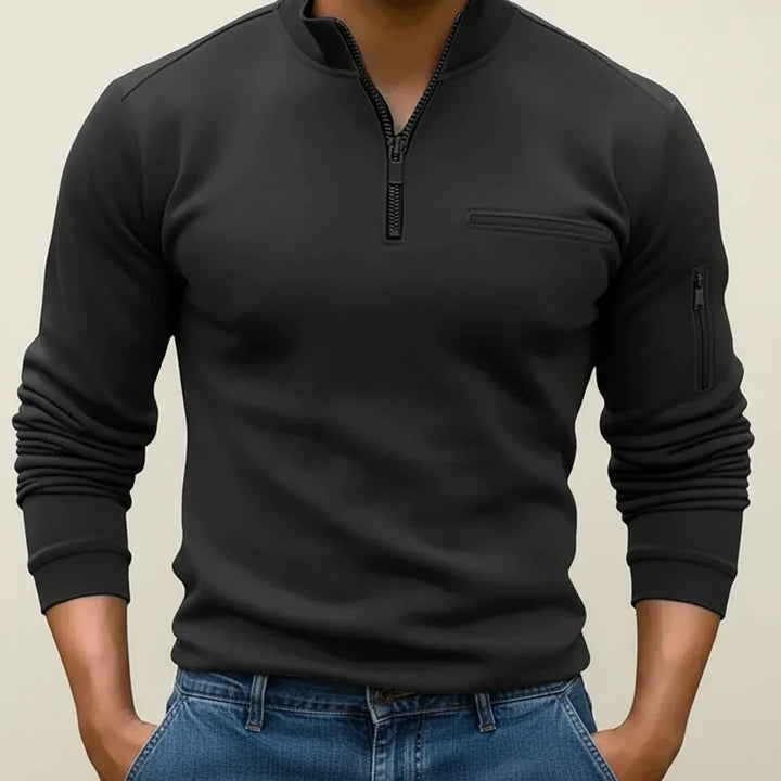 Dominic | Herren Langarmpullover mit Viertelreißverschluss