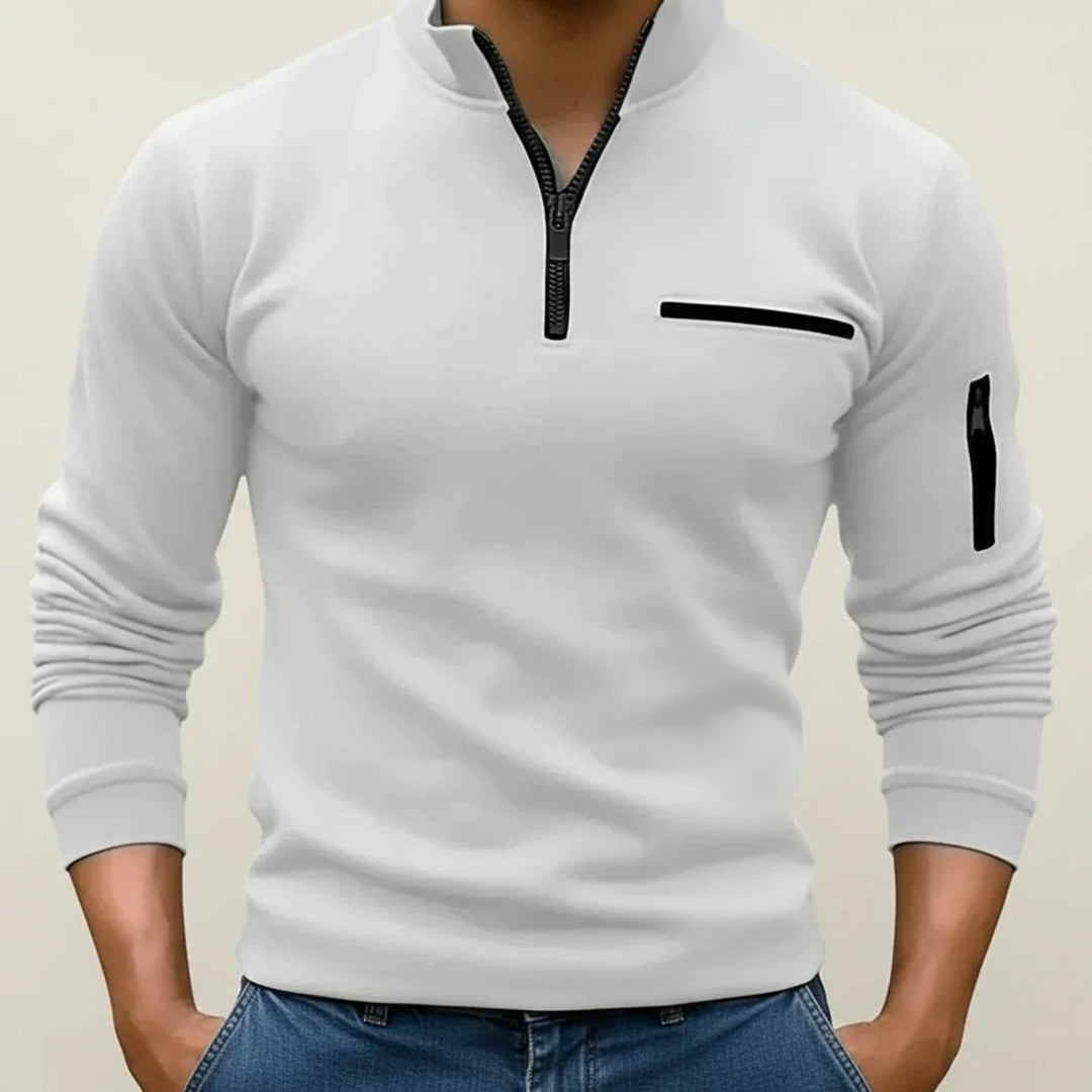 Dominic | Herren Langarmpullover mit Viertelreißverschluss