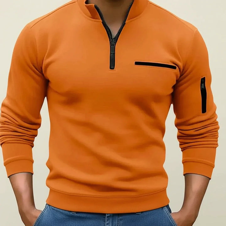 Dominic | Herren Langarmpullover mit Viertelreißverschluss
