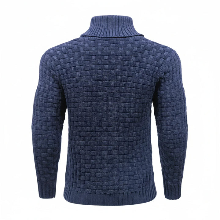 Niklas | Herren Strukturierter Strickpullover mit Knopfkragen