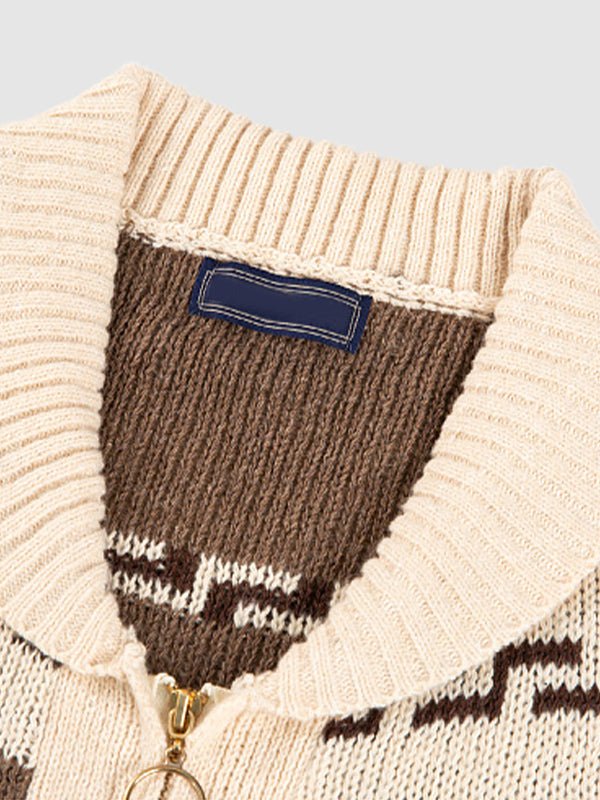 Jakob | Herren Frühling Strickjacke mit Schalkragen und Muster