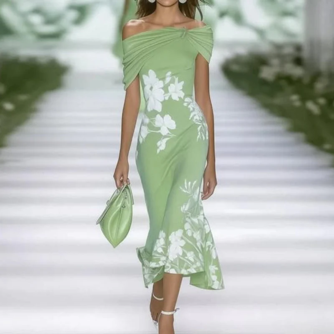 Mia | Damen Sommerkleid Midi Mit Blumenmuster