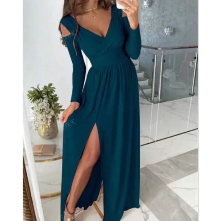 Mira | Damen Cocktail Abendkleid Maxi mit Schlitz
