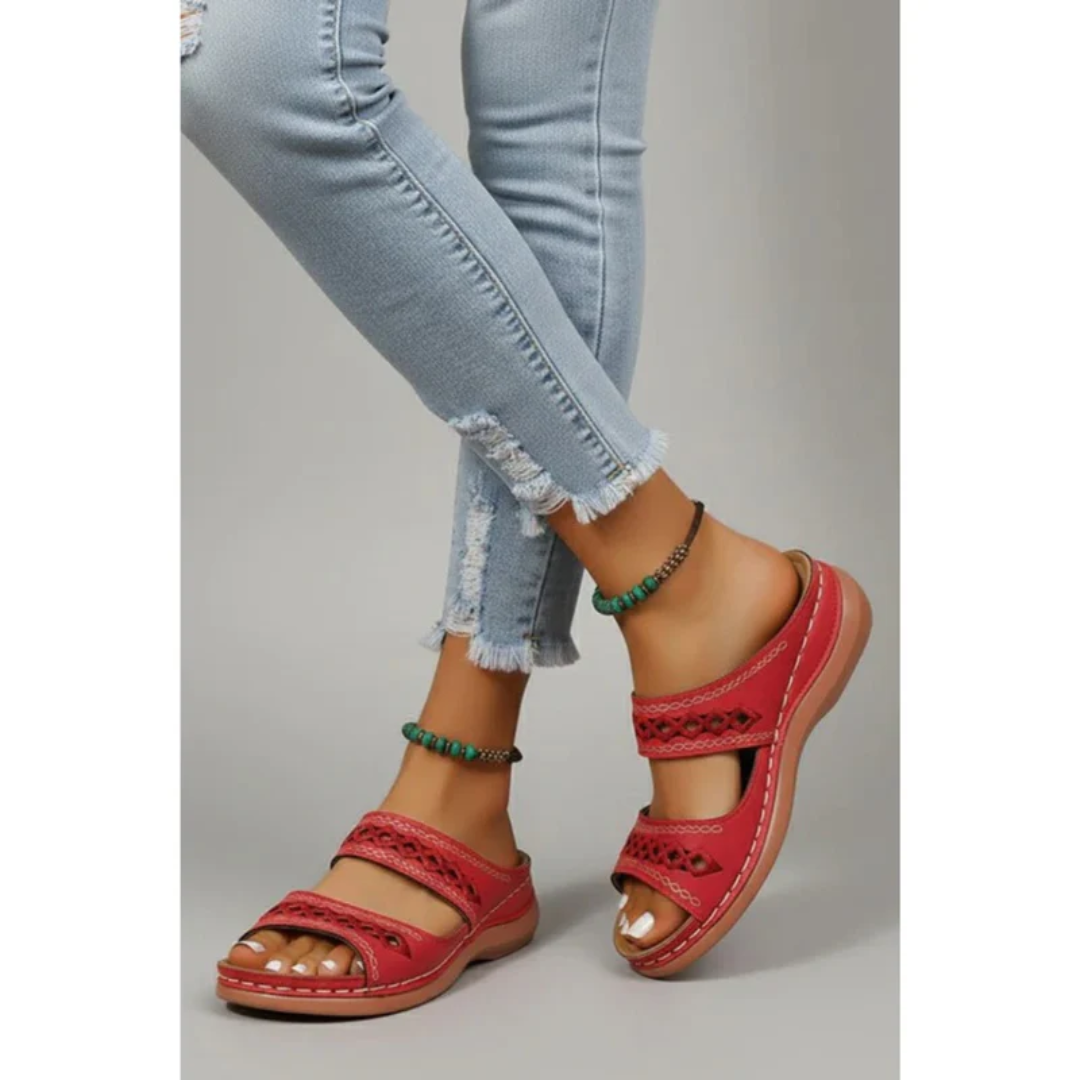 Amalia | Damen Sommer Sandalen Mit Doppelriemen Für Alltag