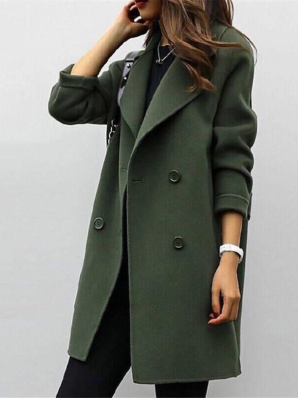 Anna | Damen Chic Klassischer Revers Wintermantel