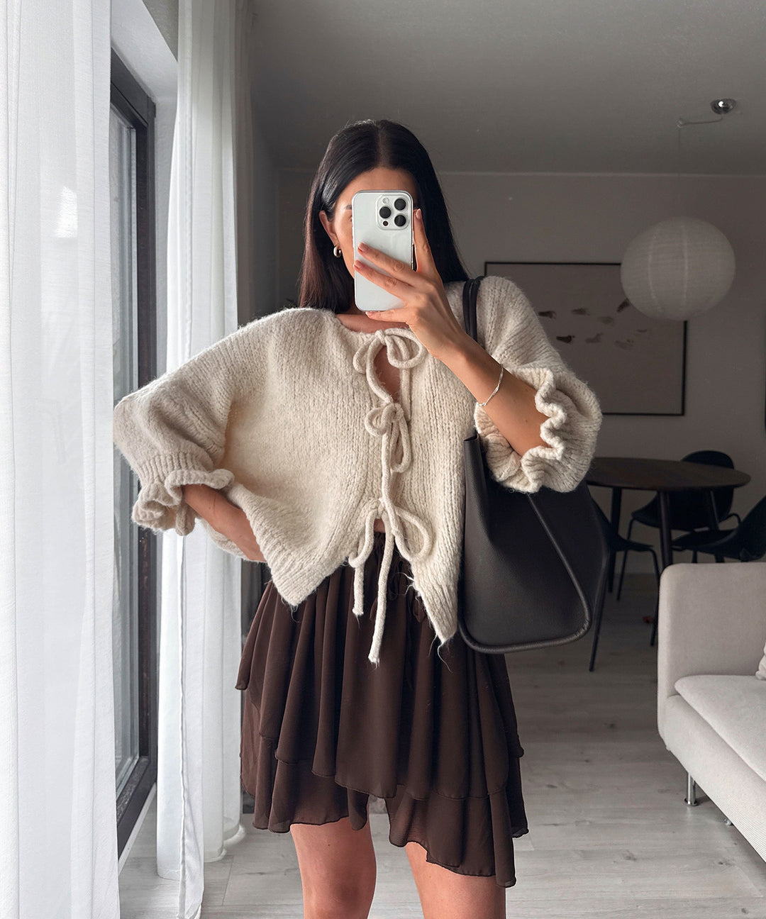 Cardigan Schleife Fia Dreiviertel Beige Ladypolitan ♡