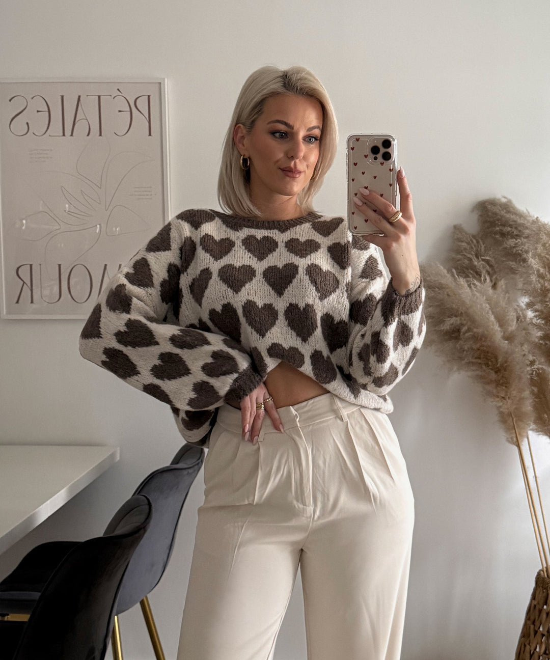 Pullover Mona Herzen Braun Ladypolitan ♡