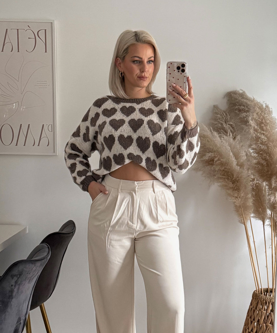 Pullover Mona Herzen Braun Ladypolitan ♡