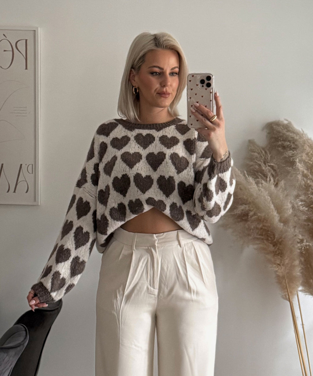 Pullover Mona Herzen Braun Ladypolitan ♡
