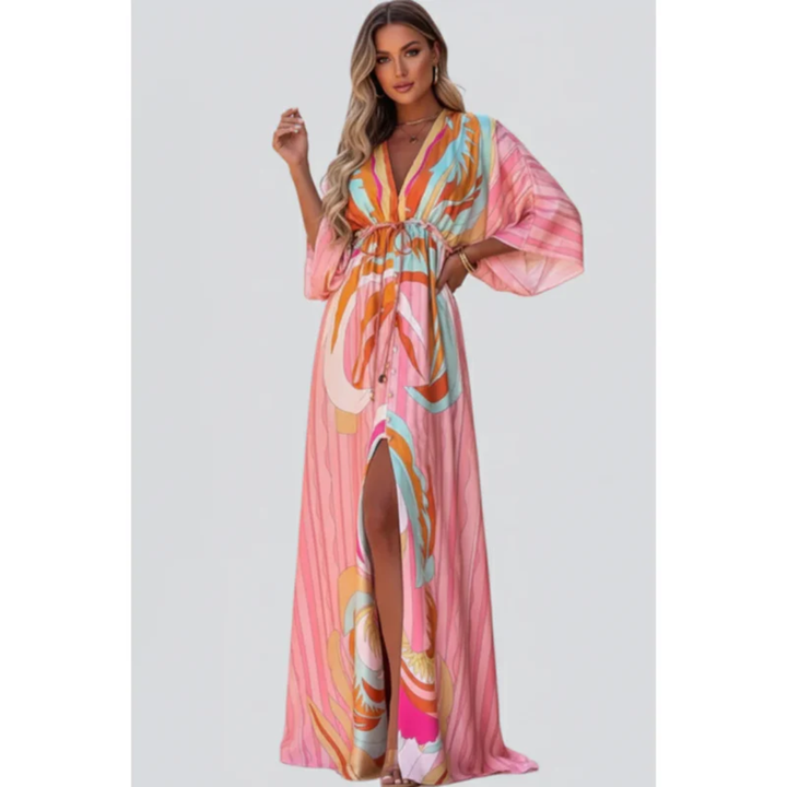 Monique | Damen Sommerkleid Maxi Elegant Leicht Modern