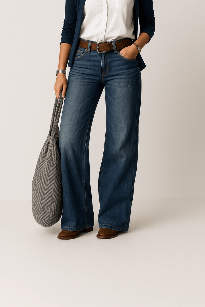 Majken Denim - Jeans mit Weitem Bein - Jeans - Hellgrau - Müller Mode