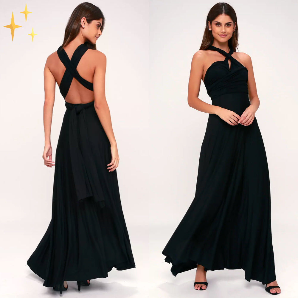 Hochzeitsgäste Kleid Damen ärmellos V-Ausschnitt