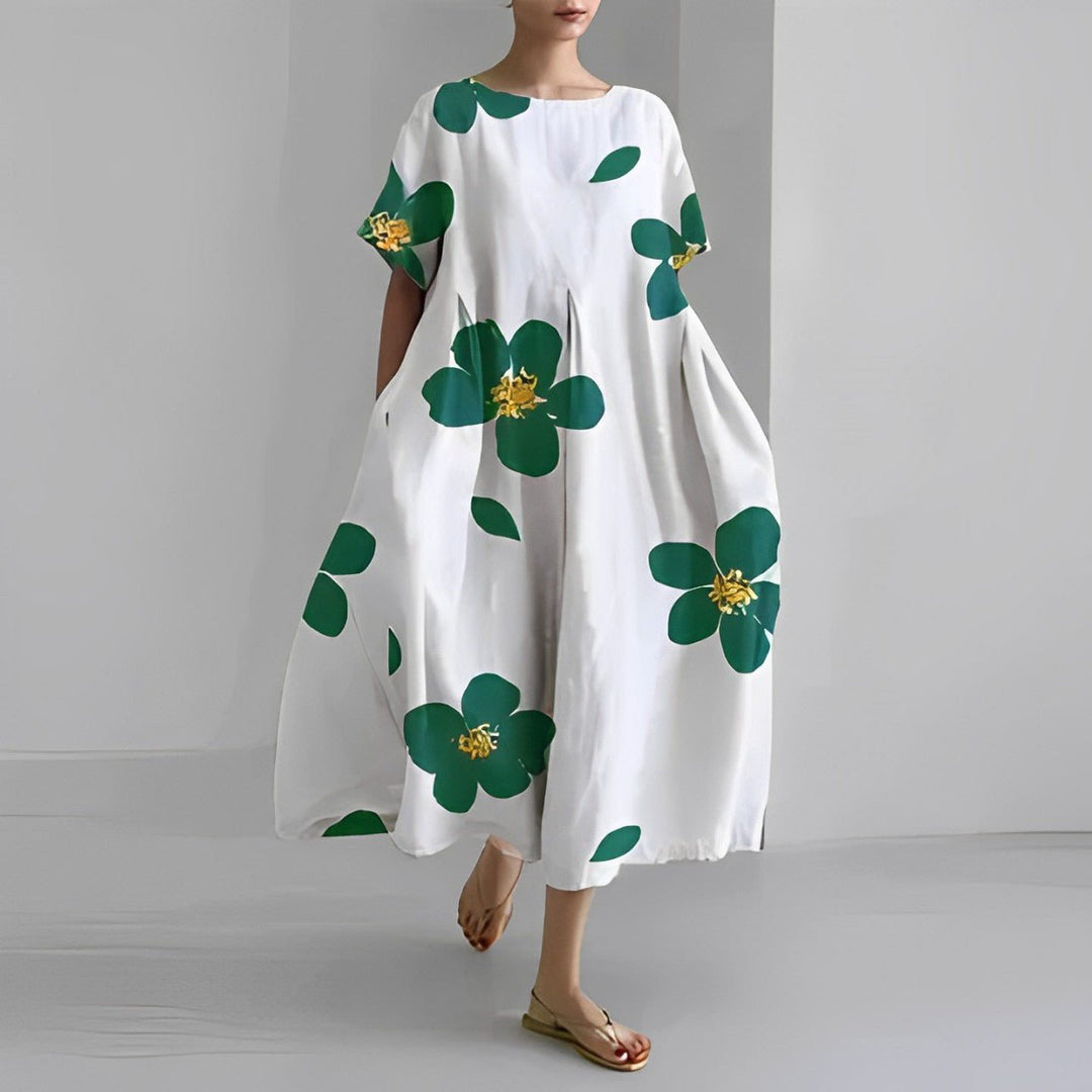 Naomi - Boho-Maxikleid mit Blumen, perfekt für den Frühling