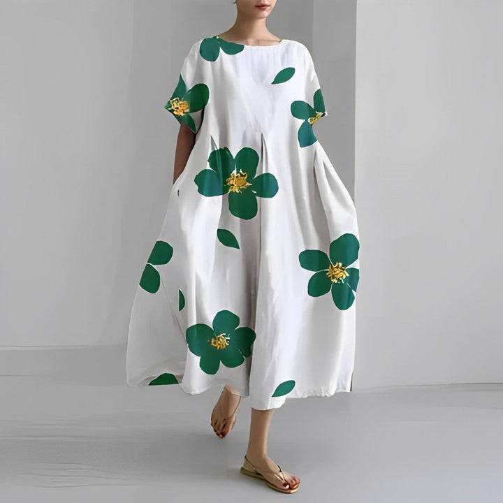 Naomi - Boho-Maxikleid mit Blumen, perfekt für den Frühling