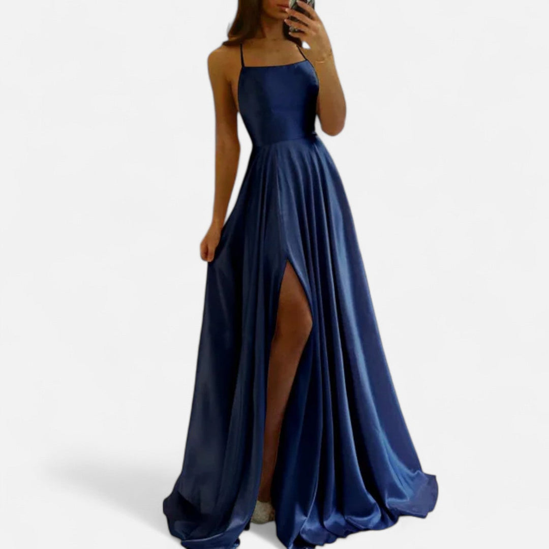 Greta | Damen Hochzeitsgast Kleid Schlitz Maxikleid