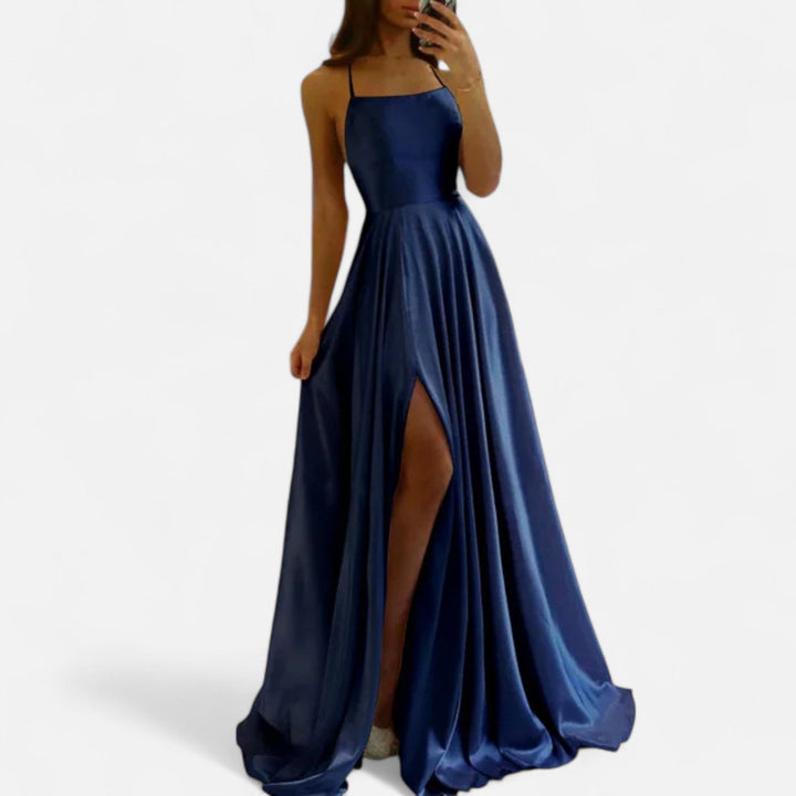 Greta | Damen Hochzeitsgast Kleid Schlitz Maxikleid