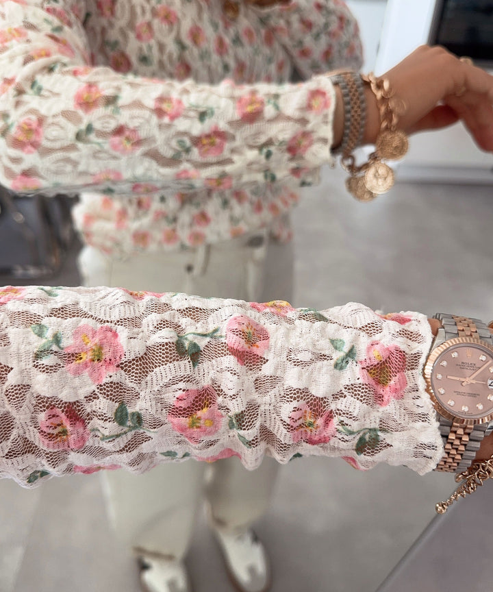 Spitzen Oberteil Lara Blumen Creme Ladypolitan ♡