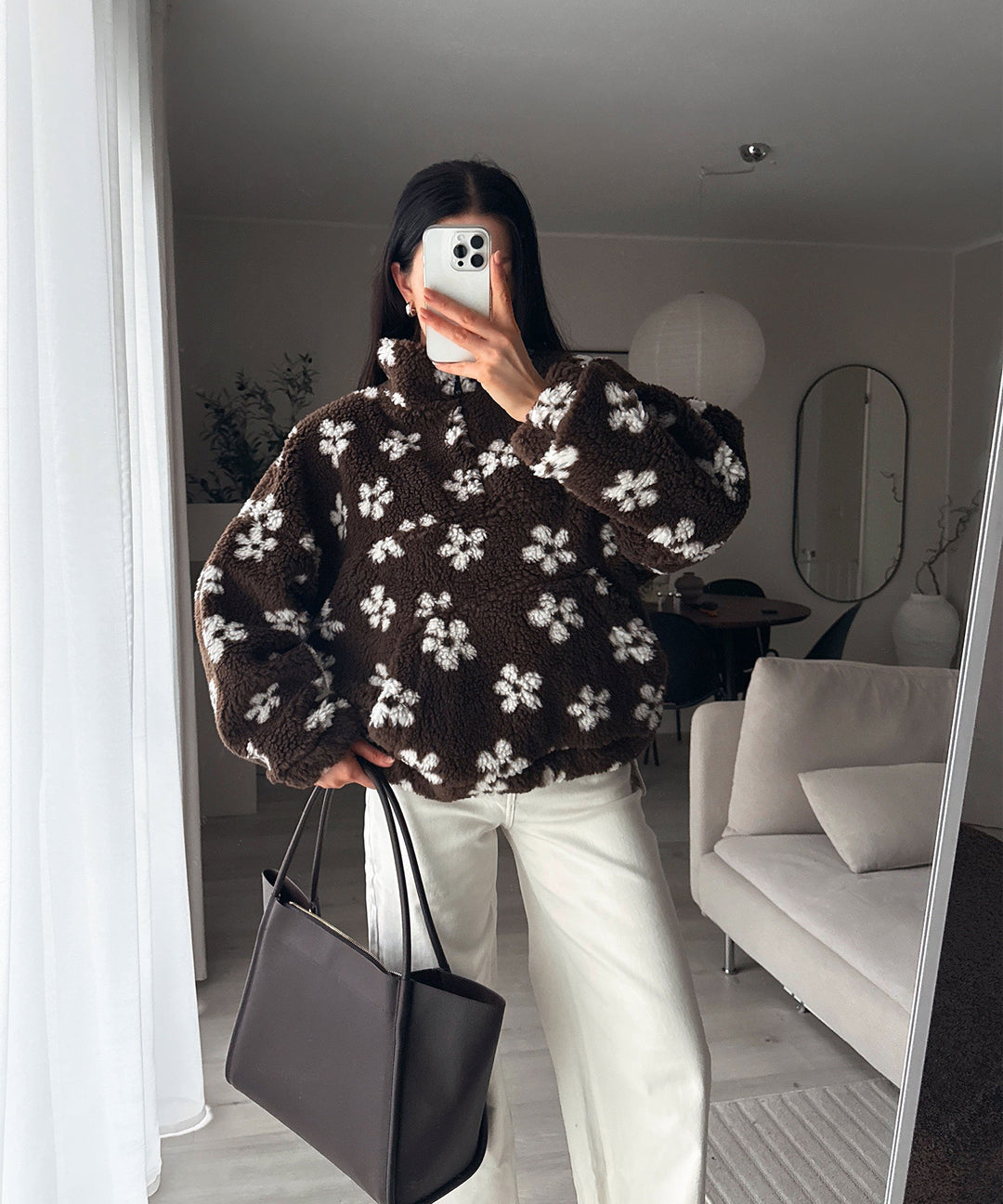 Teddyfell Zip Pullover Nila Braun