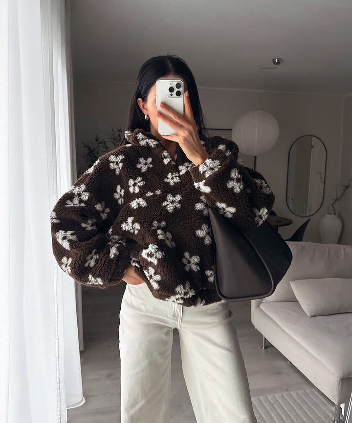 Teddyfell Zip Pullover Nila Braun