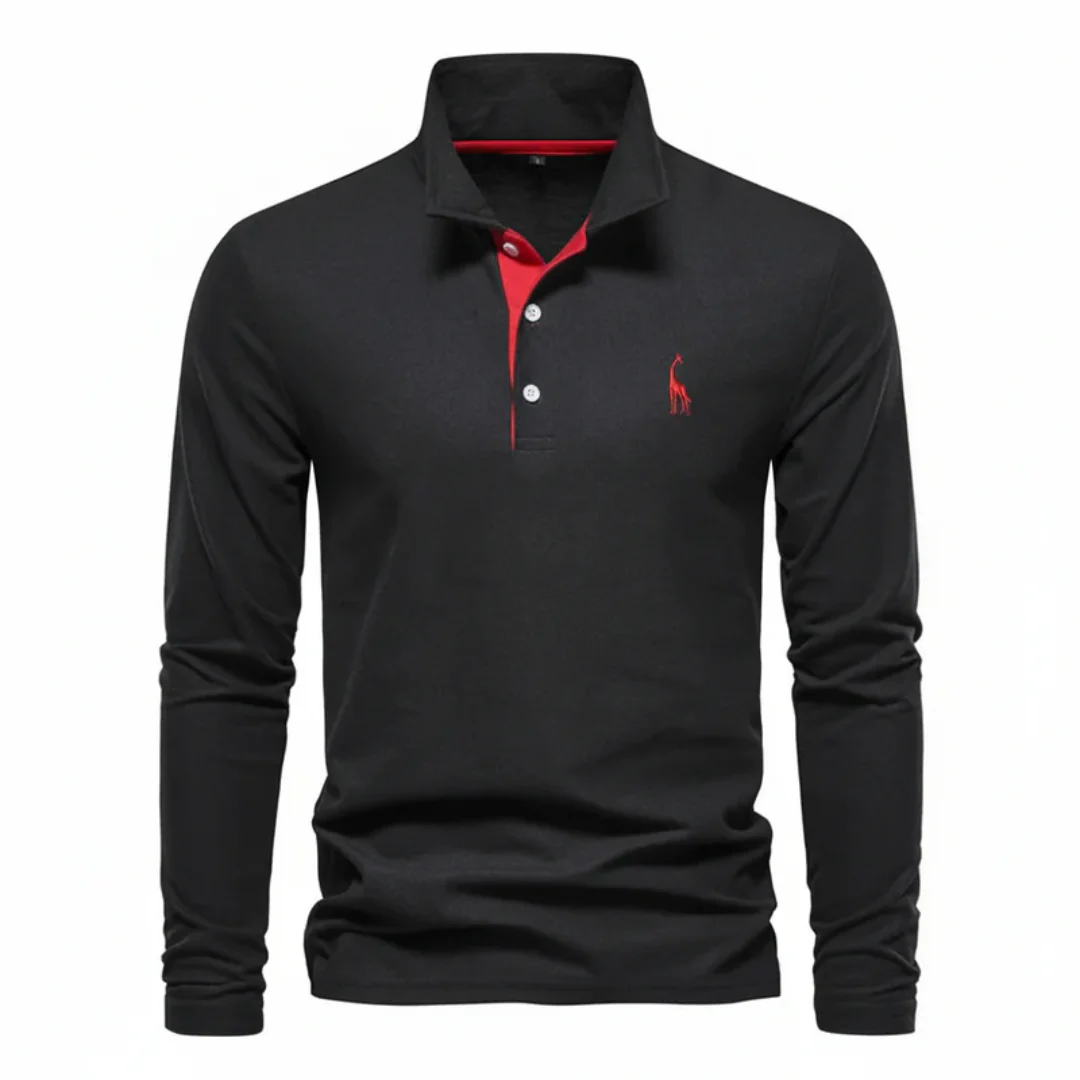 Noah | Herren Poloshirt Langarm Mit Kontrast Alltag