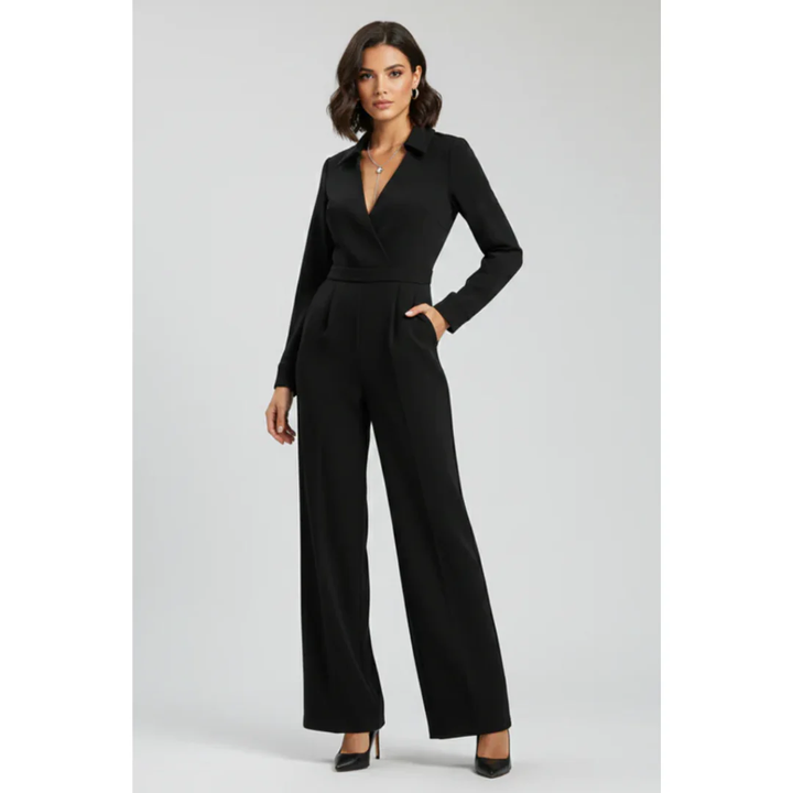 Uta | Damen Jumpsuit Mit Kragen Für Abend Schlicht
