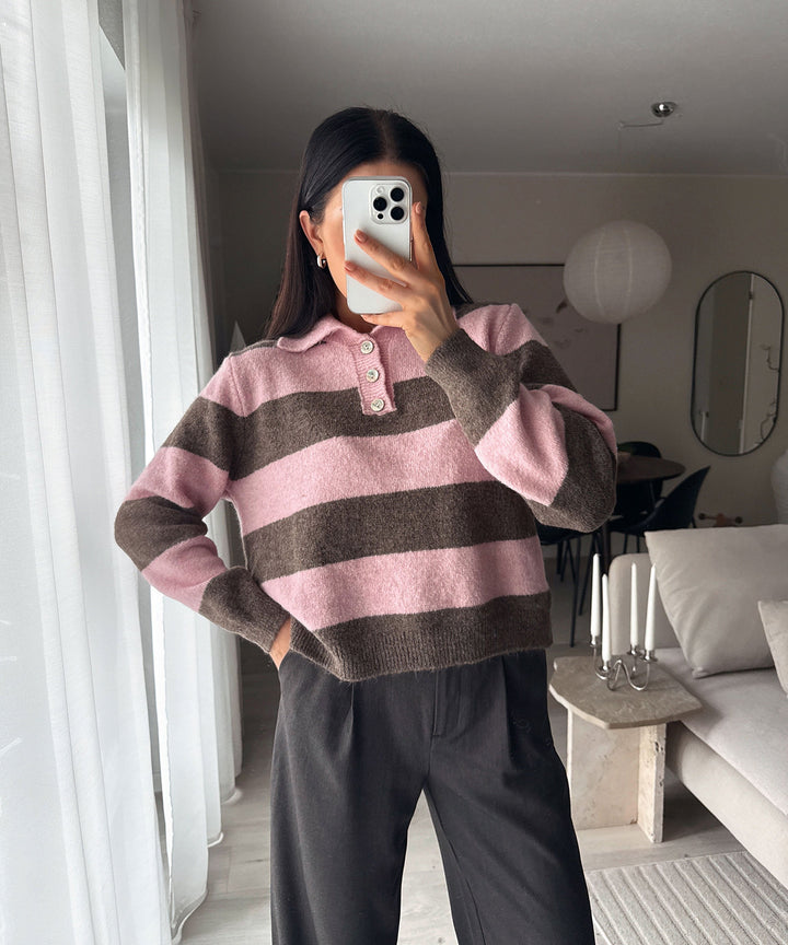 Pullover Olga Streifen Rosa Ladypolitan ♡