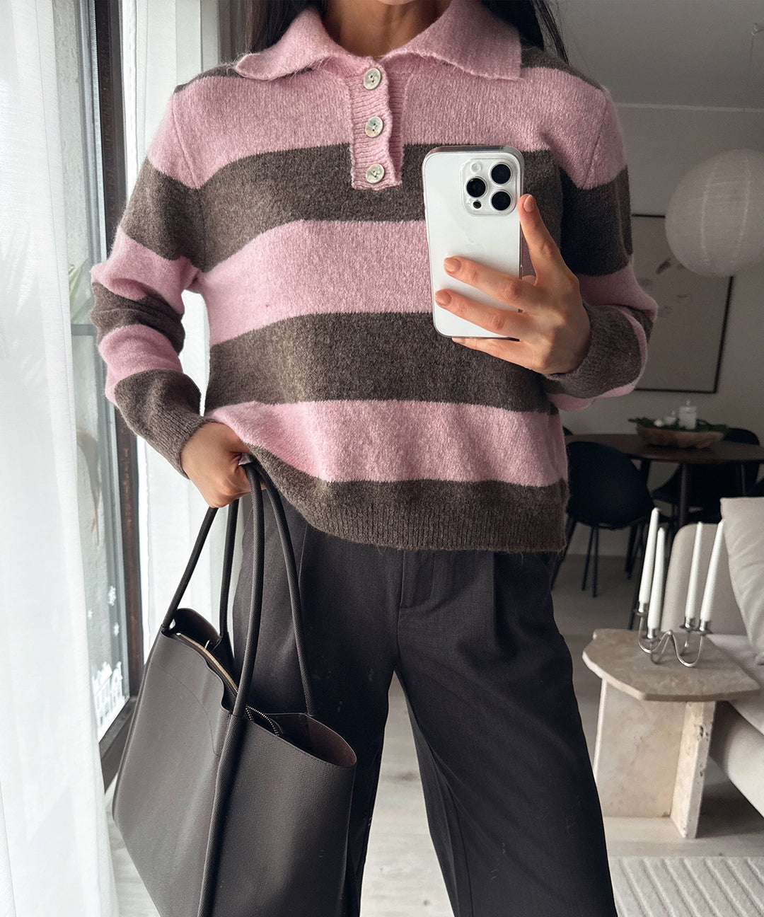 Pullover Olga Streifen Rosa Ladypolitan ♡