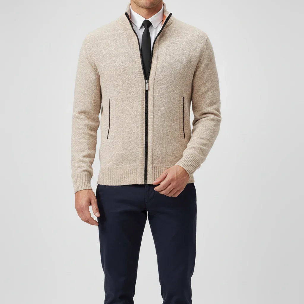 Christian | Herren Strickjacke mit Reißverschluss vorne