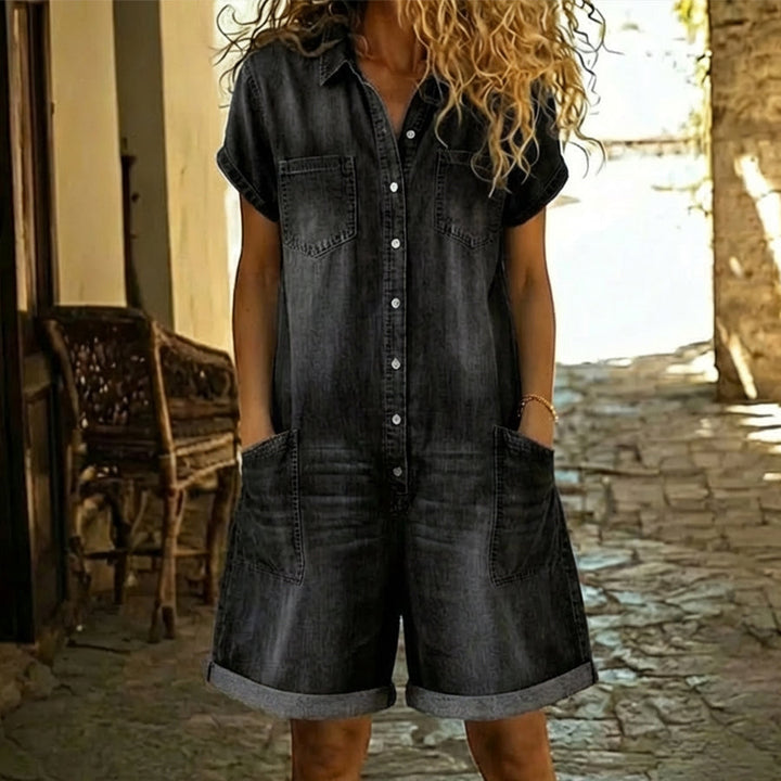 Damen-Jeans-Jumpsuit aus Baumwolle