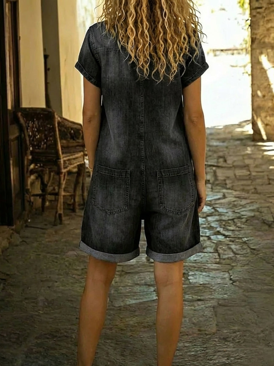 Damen-Jeans-Jumpsuit aus Baumwolle