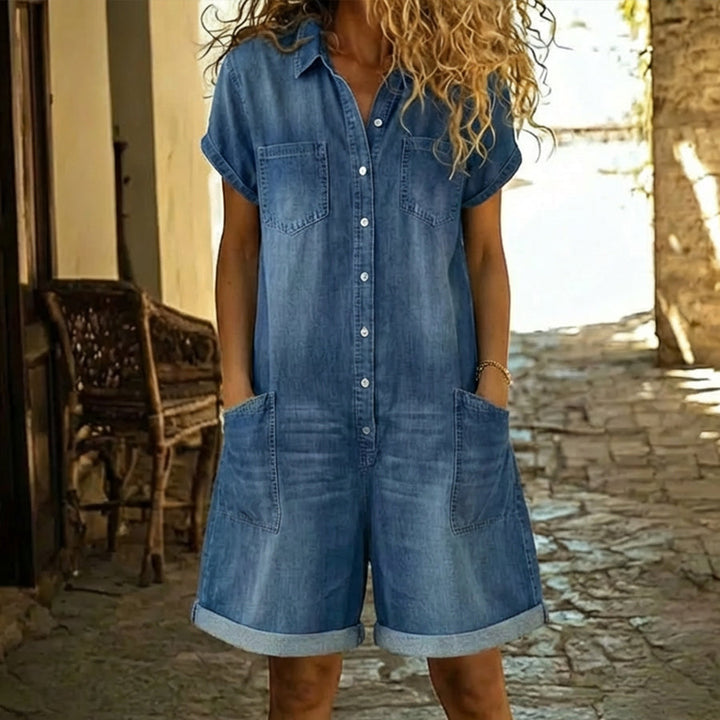 Damen-Jeans-Jumpsuit aus Baumwolle