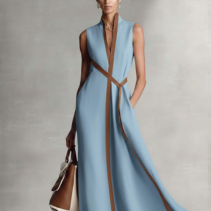Ärmelloses Baumwoll-Leinen-Kleid für Damen