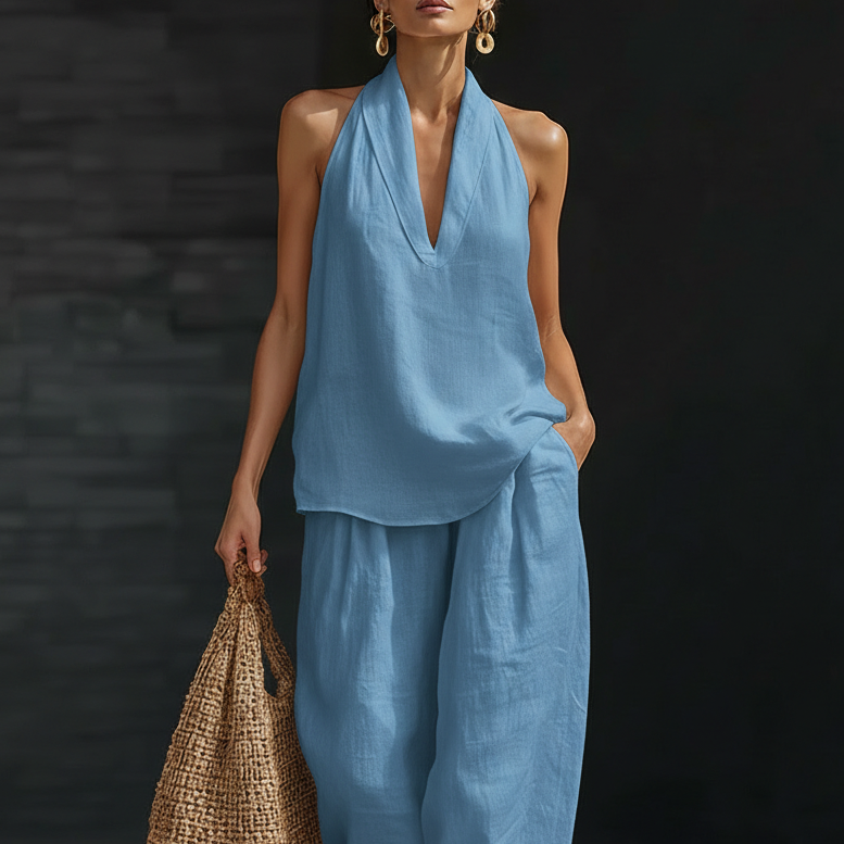 Zweiteiliges Leinen-Set für Damen