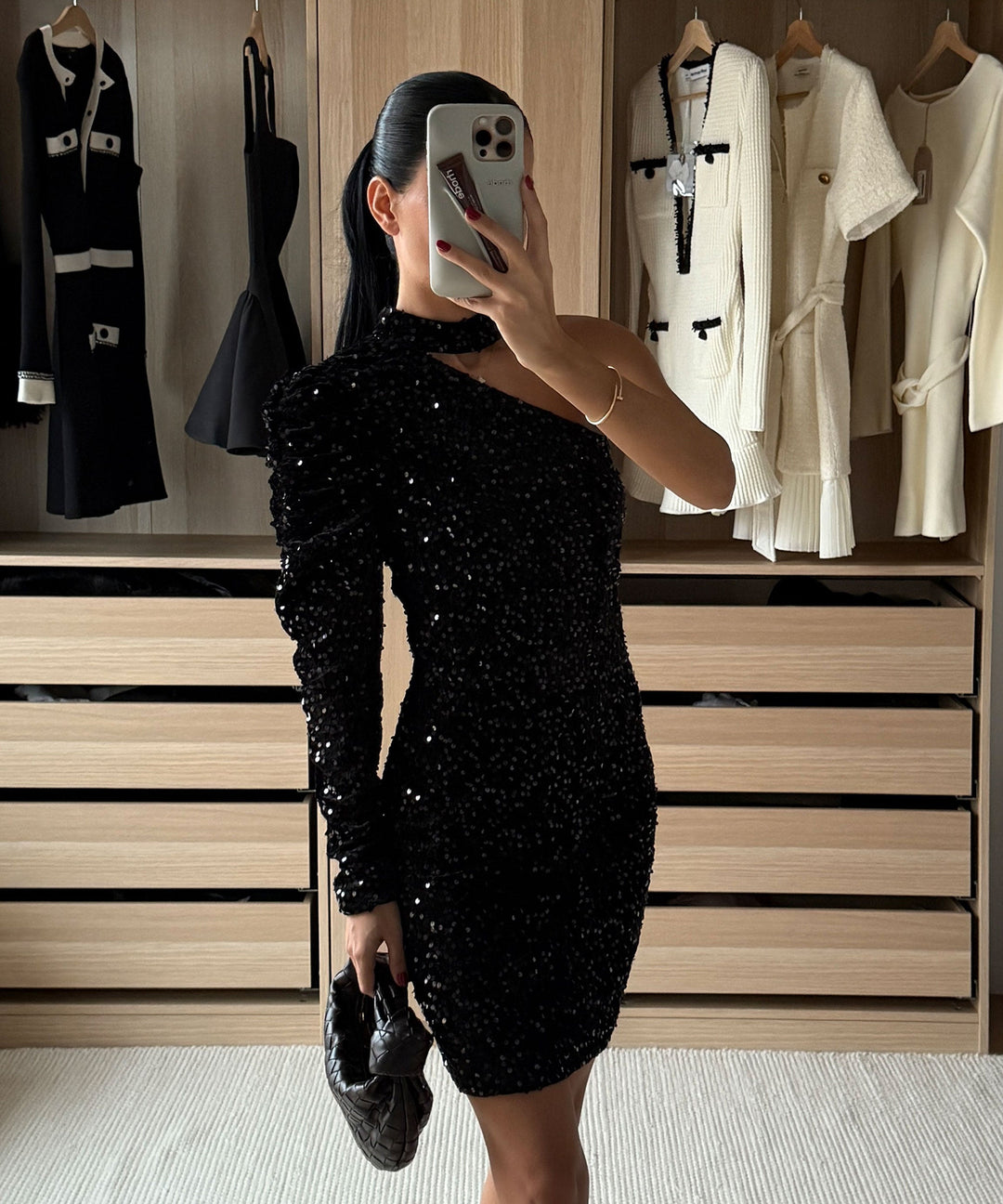 Pailletten Kleid Taliya Schwarz Ladypolitan ♡