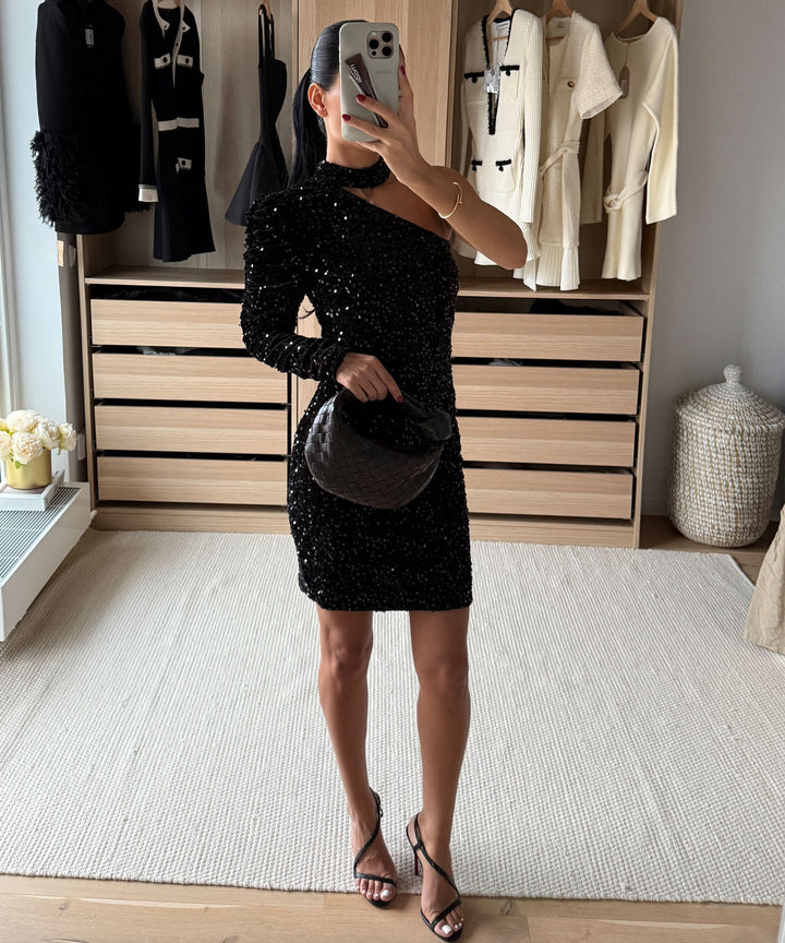 Pailletten Kleid Taliya Schwarz Ladypolitan ♡