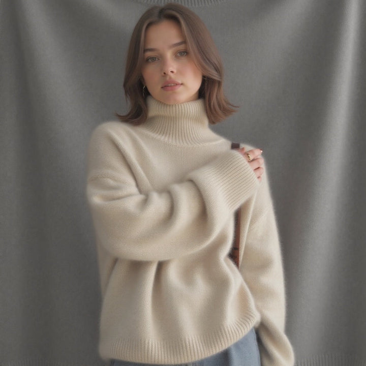 Olivia | Damen Winter Oversized Rollkragenpullover