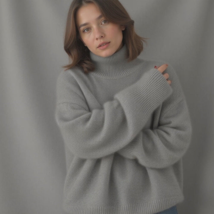 Olivia | Damen Winter Oversized Rollkragenpullover